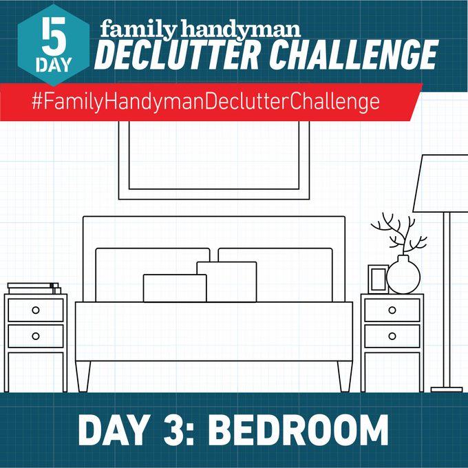Declutter Challenge Day 3 Graphic: Bedroom