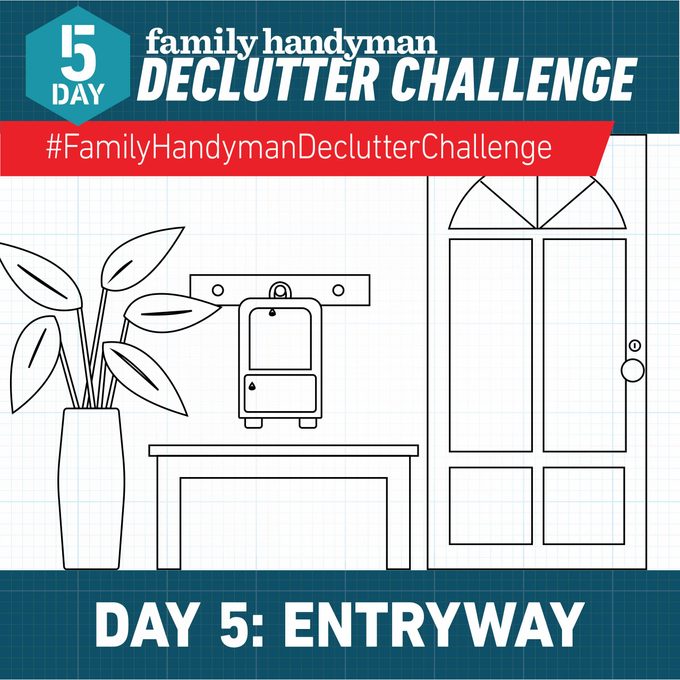 Declutter Challenge Day 5 Graphic: Entryway