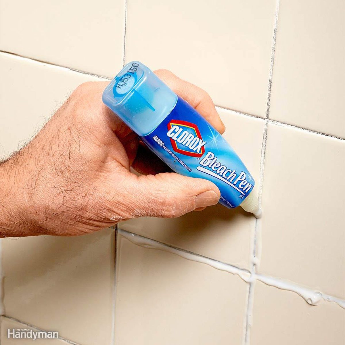 Clean Grout with a Bleach Pen