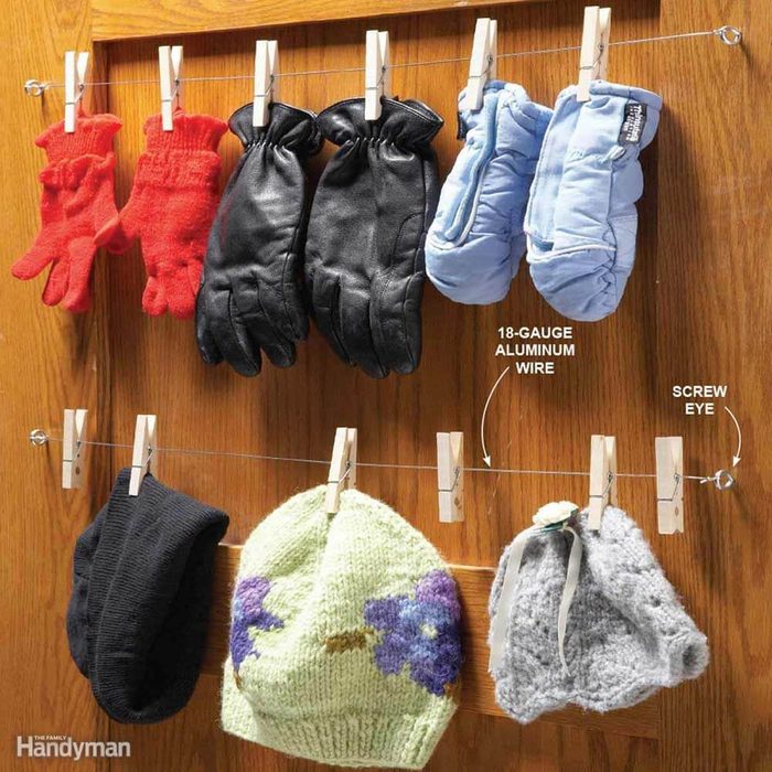 Behind the Door Storage: Closet Glove Rack