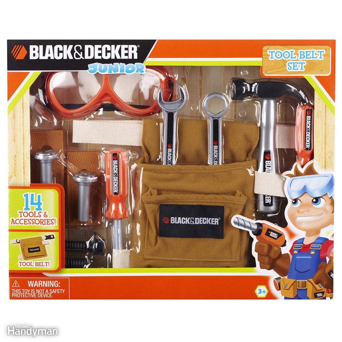 Black & Decker Junior 14 Piece Toy Tool Belt Set Kids Pretend