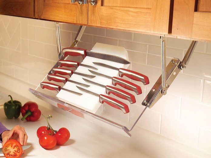 Under-Cabinet Knife Storage Racks