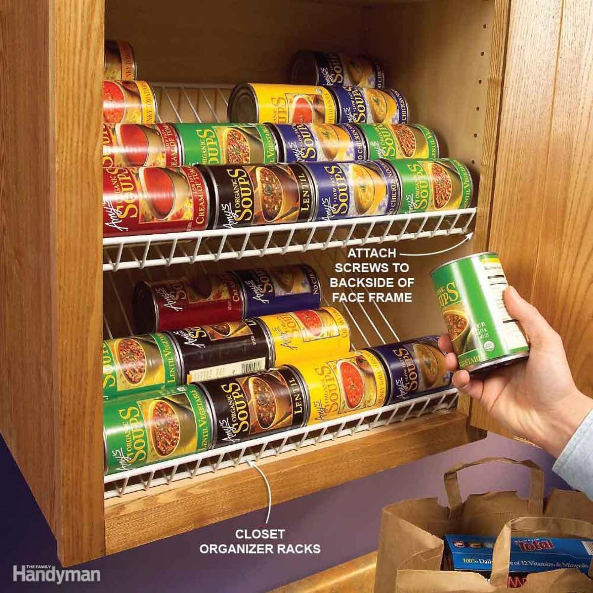 Add Closet Racks | Creative Canned Food Storage Ideas 