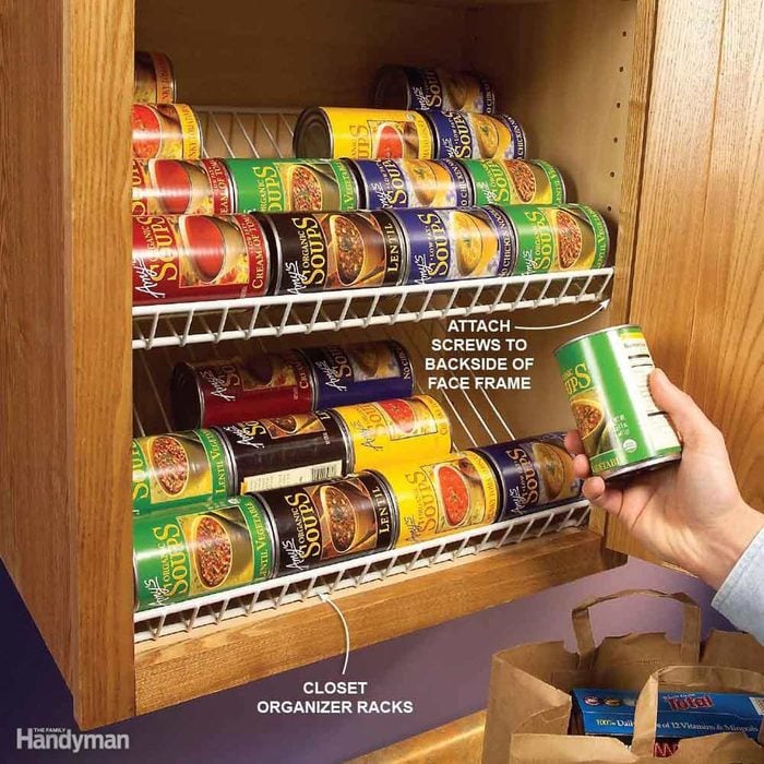 Kitchen Cabinet Pantry Storage Ideas, Canned Goods Storage Rack Plans