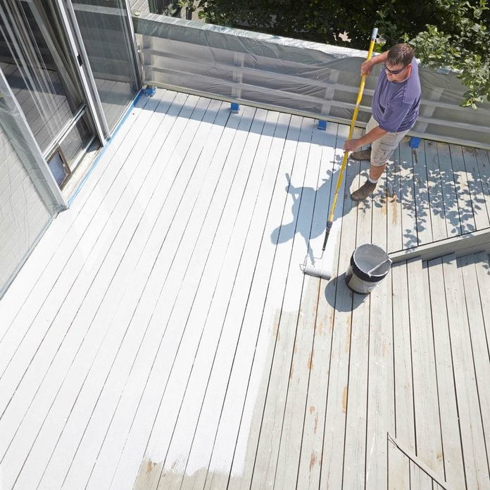 restore an old deck paint a deck white