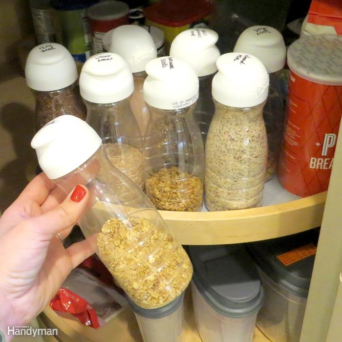 Pantry Ideas for Small Spaces: Reuse Creamer Bottles