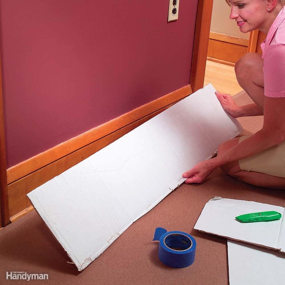 Cover Baseboard With Cardboard