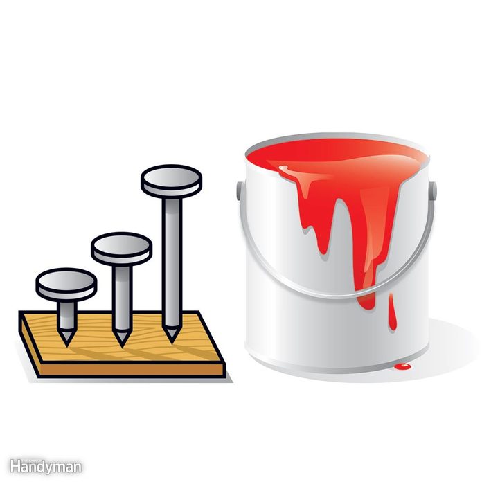 Illustration of nails and paint can