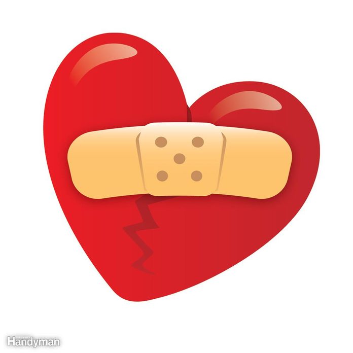 illustration of a bandage over a broken heart