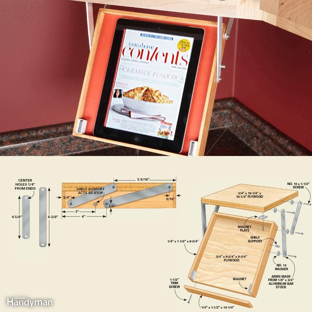 Kitchen Organization: Drop-Down Tablet Tray