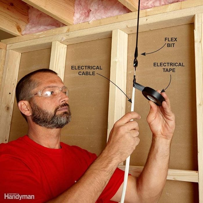 Fishing Electrical Wire Through Walls The Family Handyman - How Do You Fish Wire Through Walls With Insulation