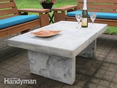 Build An Outdoor Table With Quikrete Countertop Mix Family Handyman