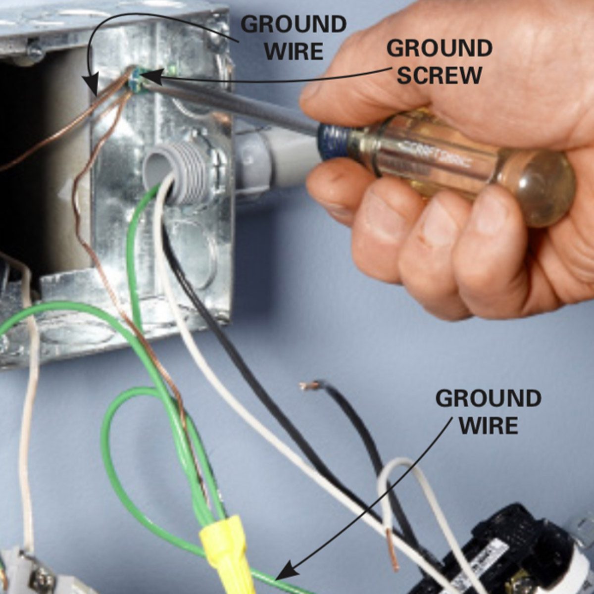 how to ground a garage outlet
