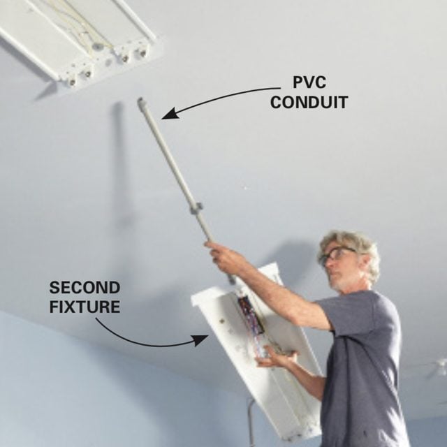 how to wire florescent light fixtures in garage