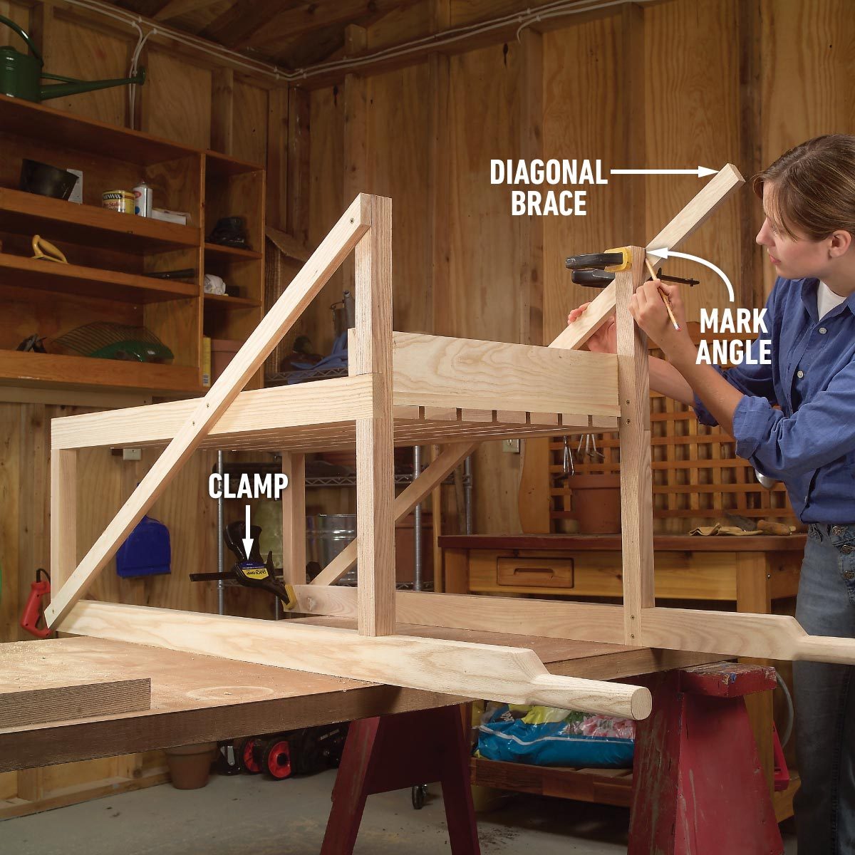 Construct A Classic Wooden Cart Add diagonal braces