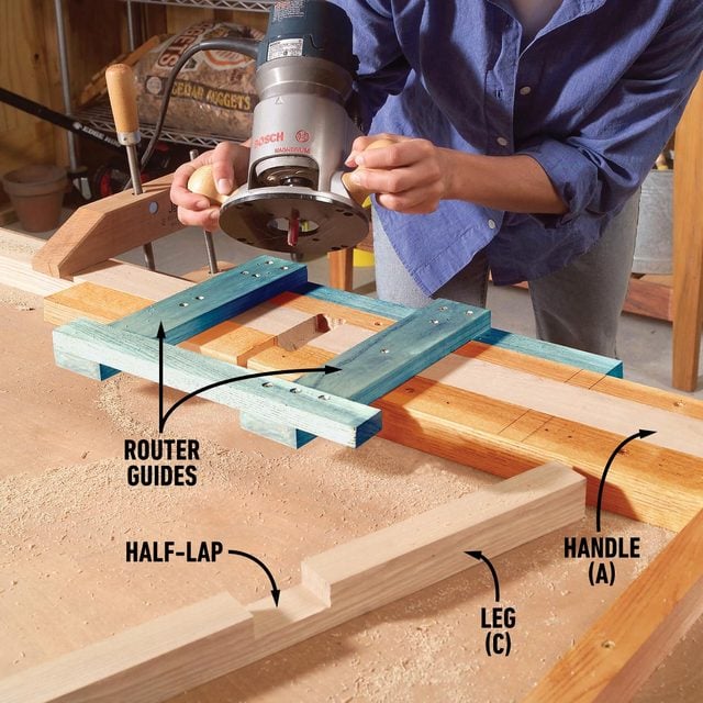 Construct A Classic Wooden Cart Cut the lap joints and assemble the router jig