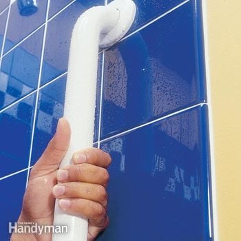 Shower Bar How To Install Bathroom Grab Bars Diy Family Handyman - How To Install Bathroom Grab Rails