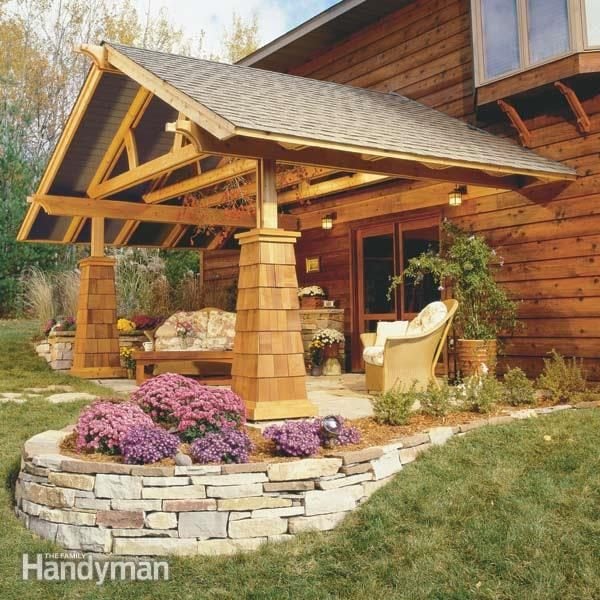 How To Build An Outdoor Living Room, Patio Roof Support Posts
