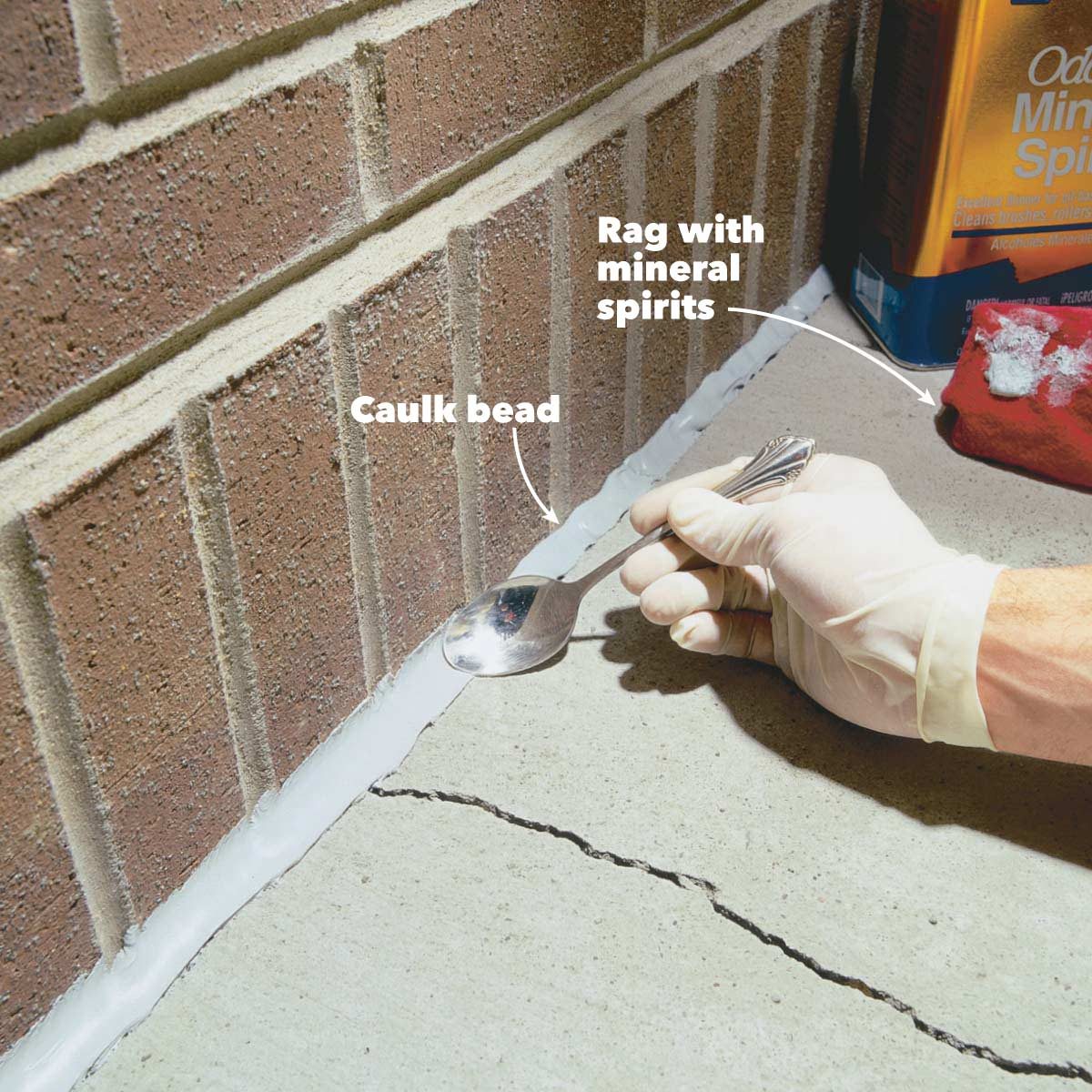 caulking concrete cracks