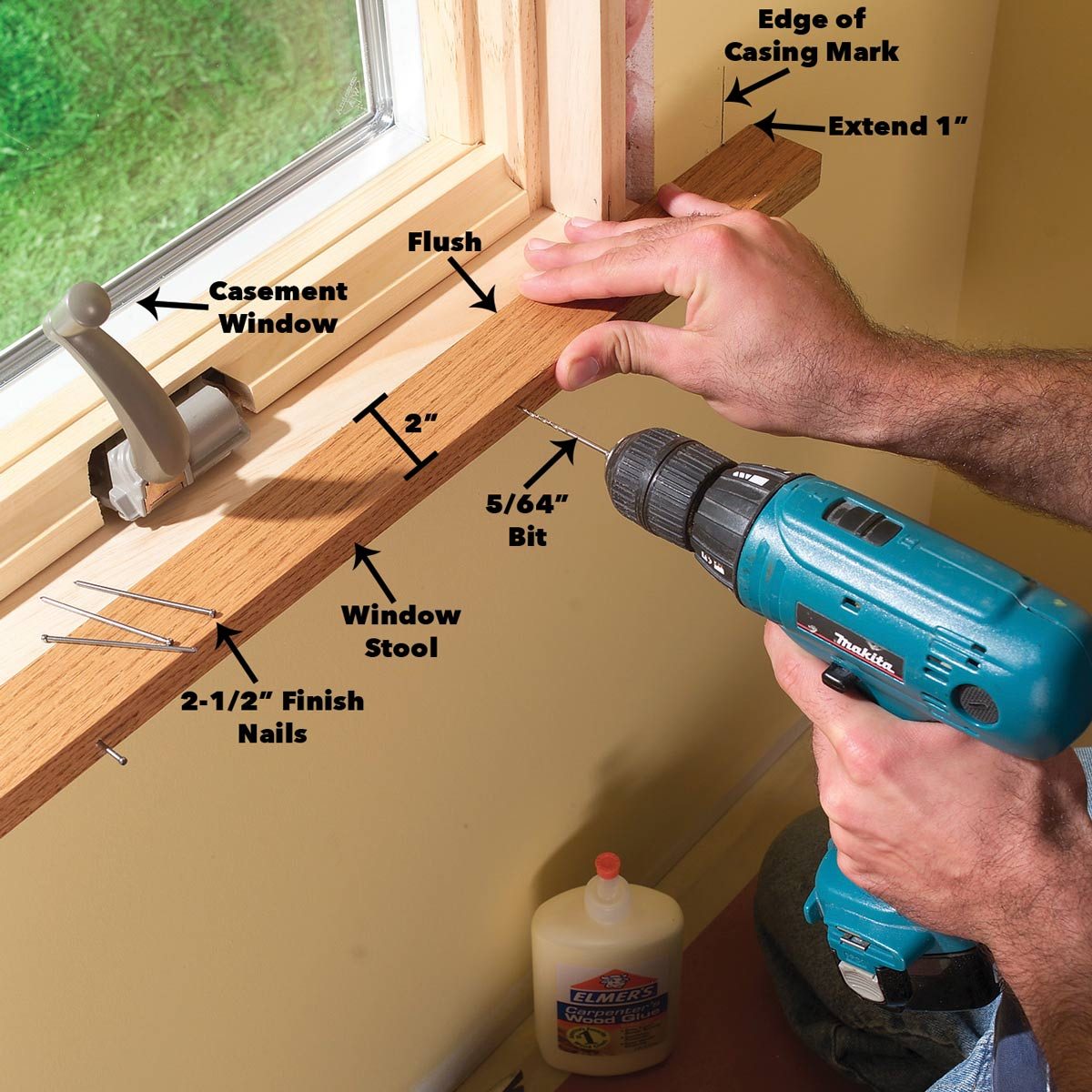 install window stool and apron