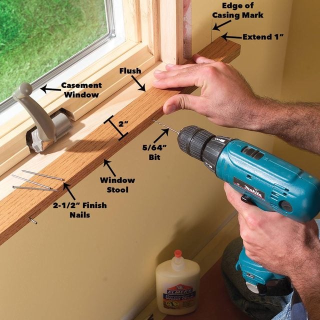 install window stool and apron