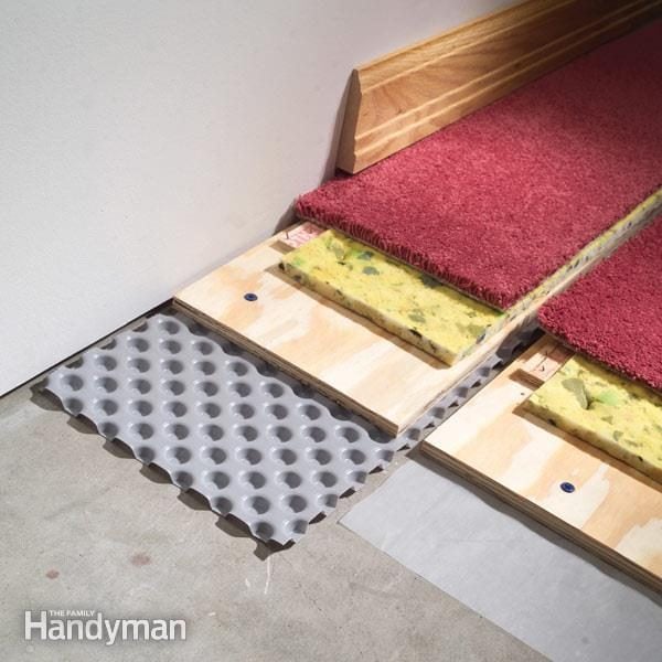 How To Carpet A Basement Floor Diy, Best Underlay For Carpet In Basement