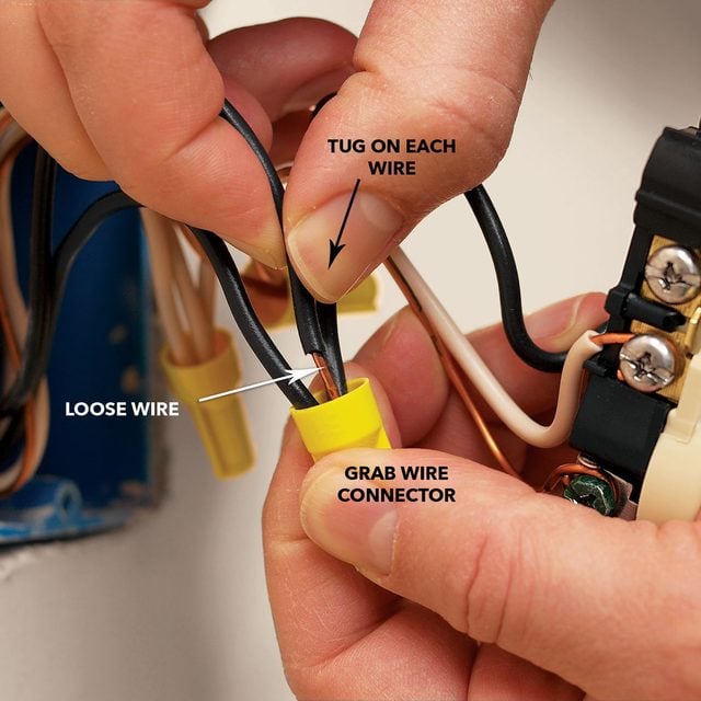 tug wires at connectors to check for loose wires