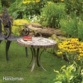 Build An Outdoor Table With Tile Top And Steel Base Diy Family Handyman - How Do You Fix A Broken Tile Patio Table