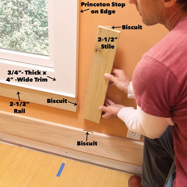 Add rails and stiles at windows