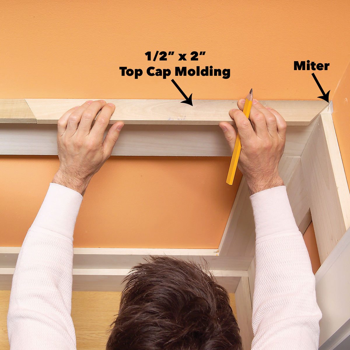 add cap molding to wainscoting