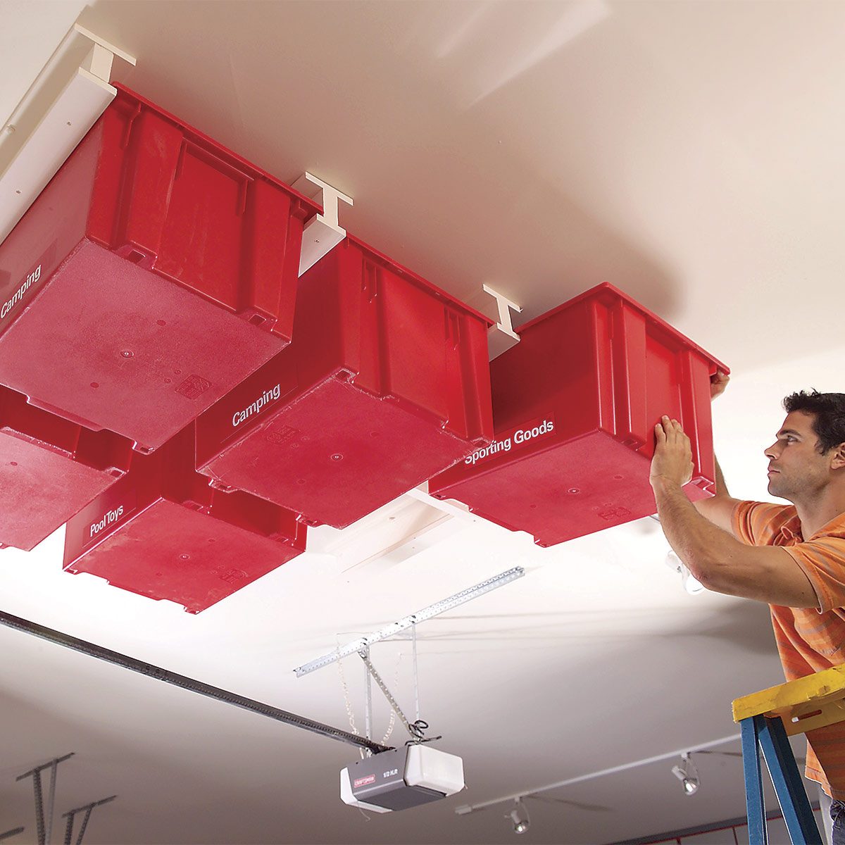 Diy A Ceiling Garage Storage System, How To Build Suspended Garage Storage Shelves