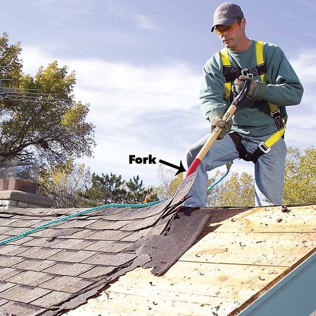 roofing tear off tools, tear off shovel, shed shingles fork