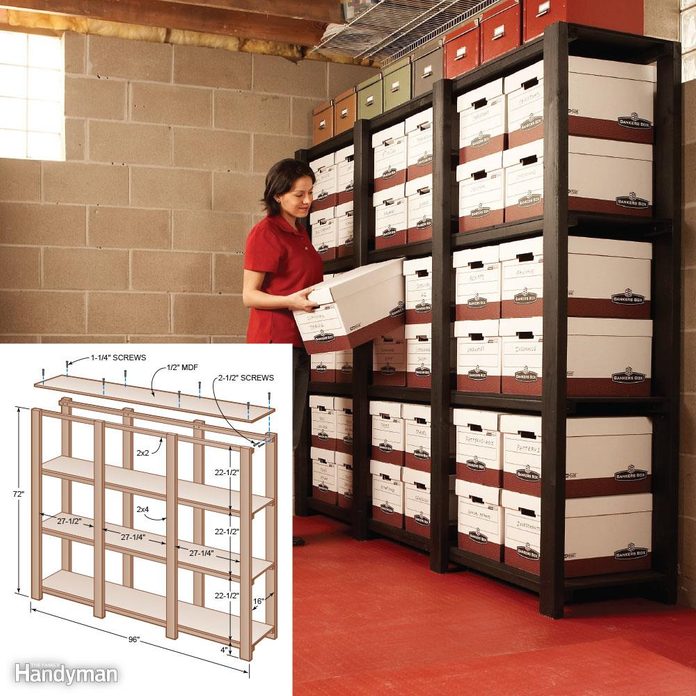 DIY storage shelves