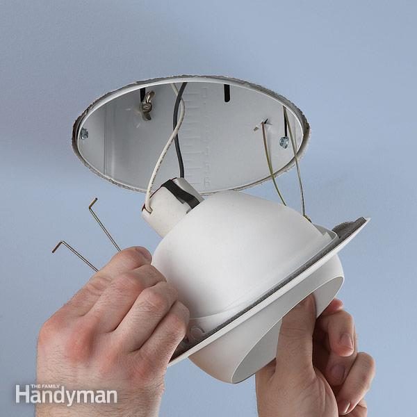 Upgrade a Recessed Light Fixture | The Family Handyman 4 bulb flourescent light wiring diagram 