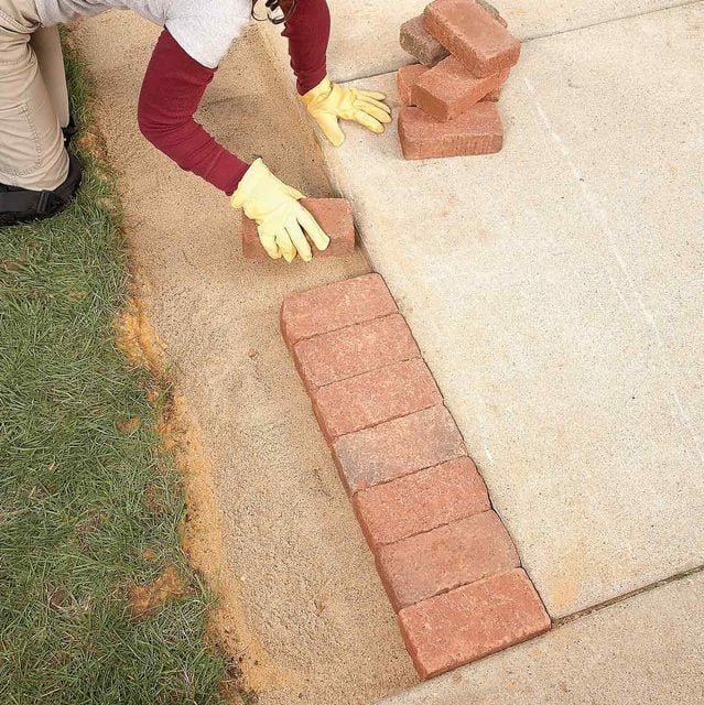 place the bricks brick pavers