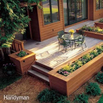 deck with planters