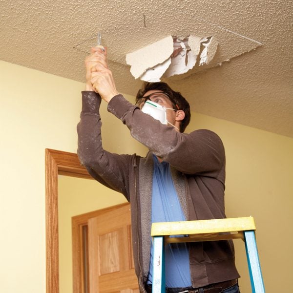 How to Patch a Textured Ceiling: How to Fix a Hole in the ...