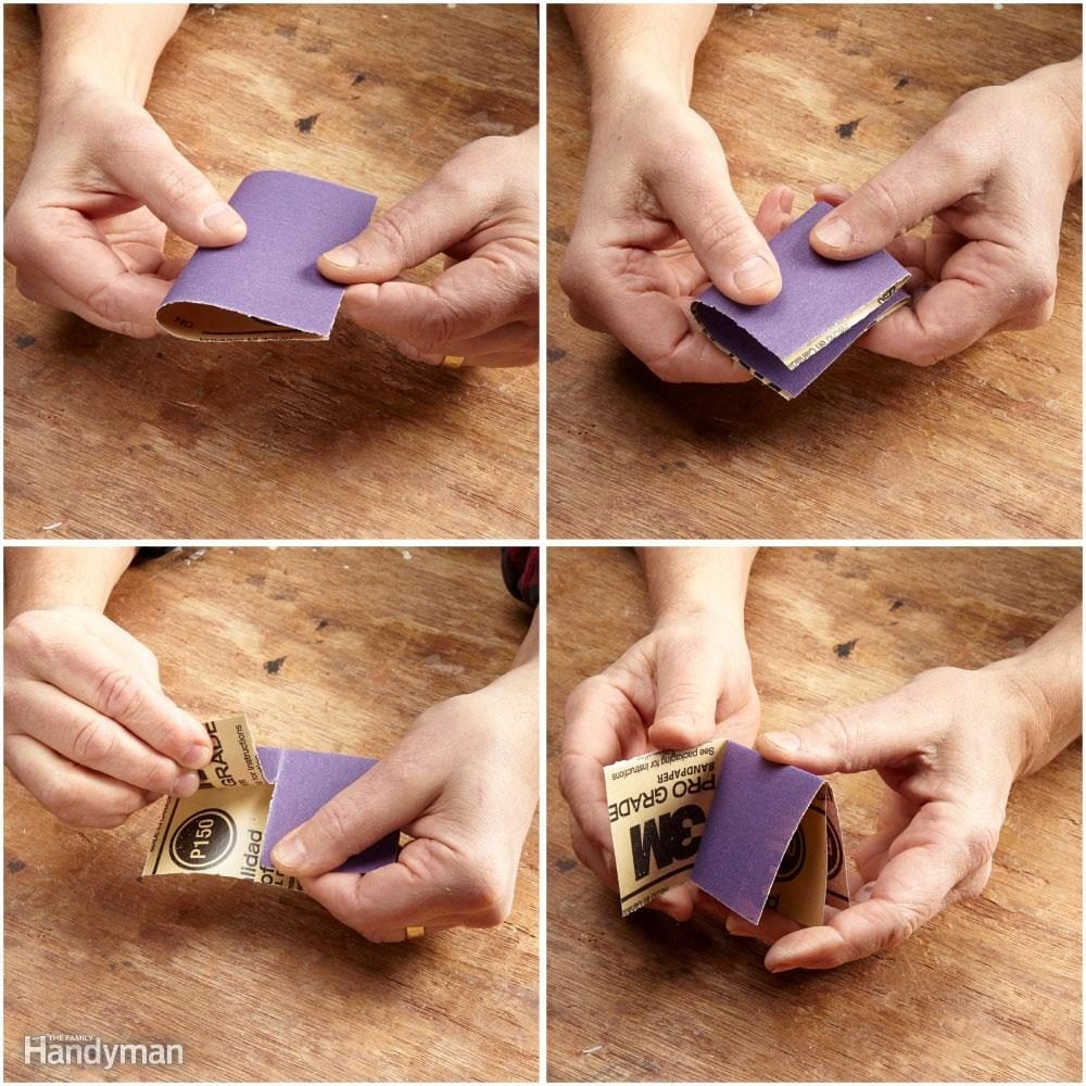 Fold sandpaper into a pad