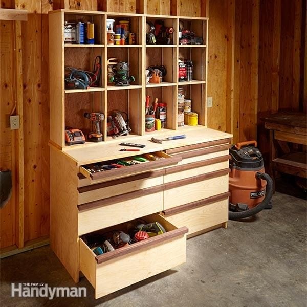 Multi Unit Drawer Double Storage Cabinet Box DIY Workshop Tools Organizer Case 