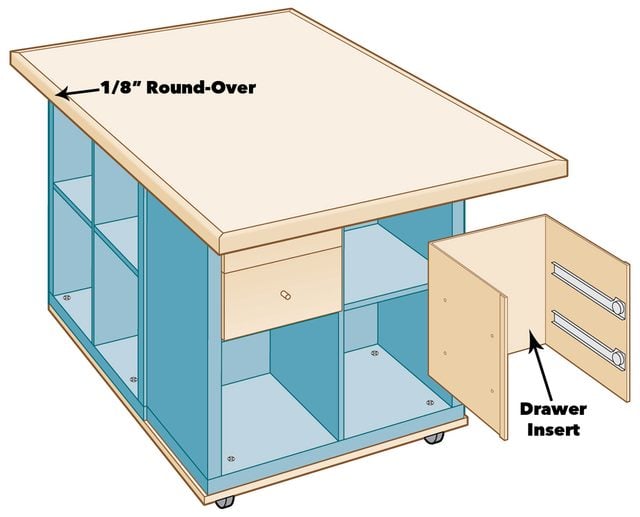 Round Edges and install drawers to craft table