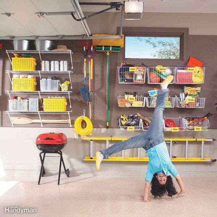 Wire shelving in the garage