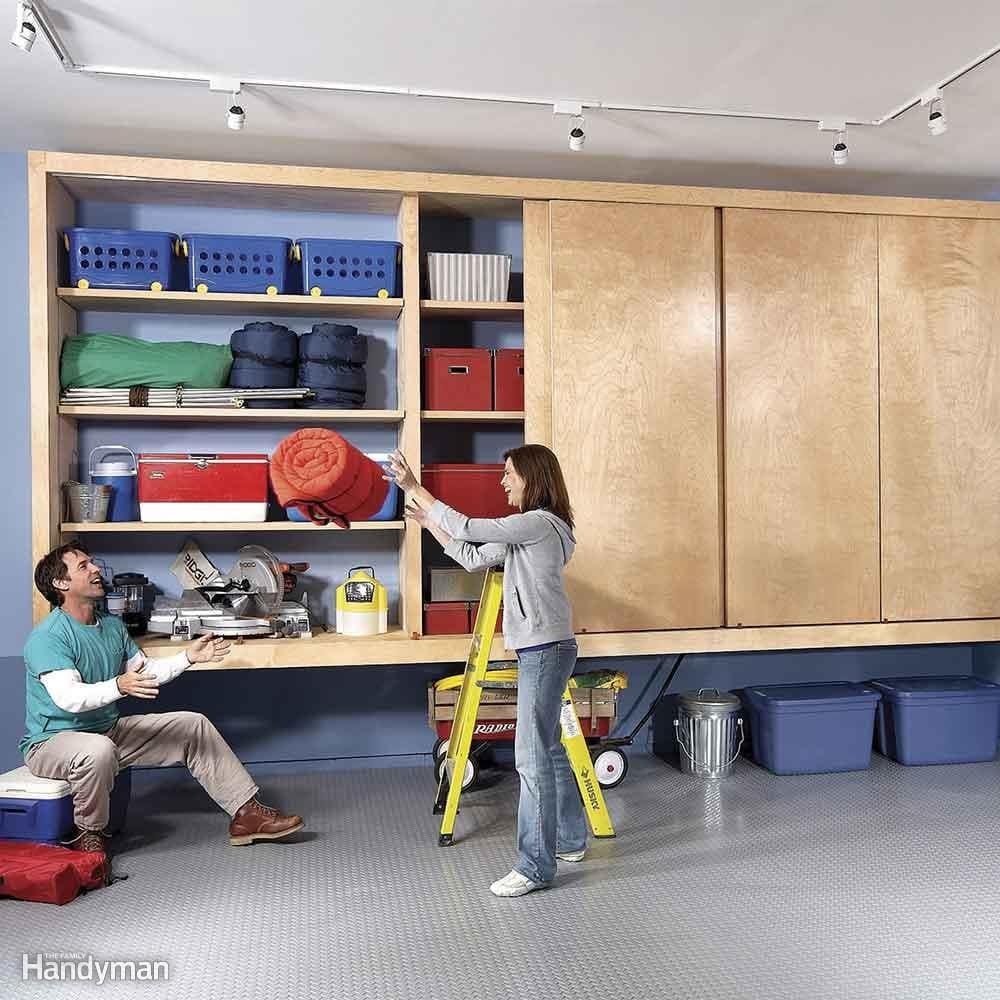 Garage shelves with doors