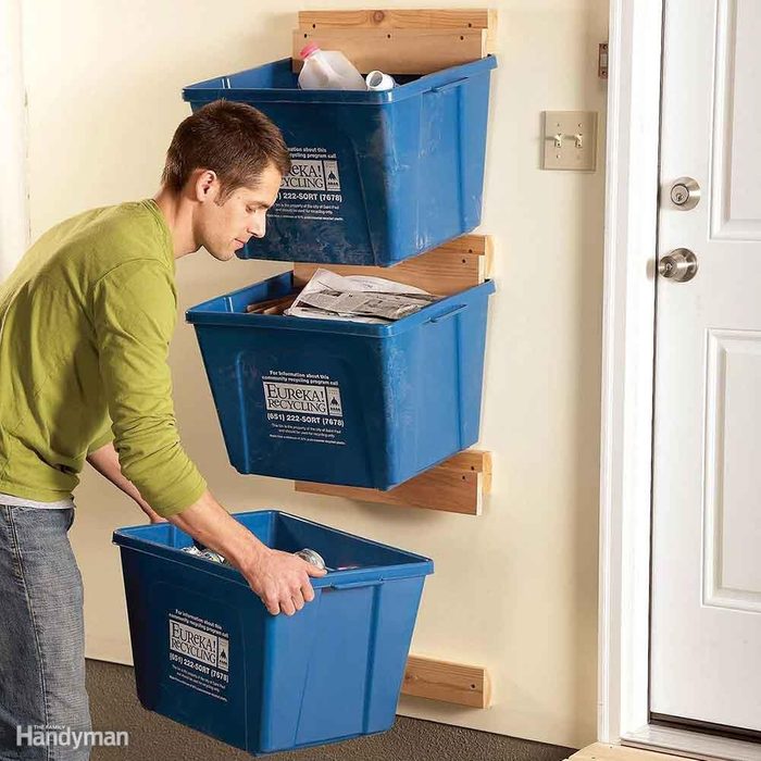 Recycling bin rack