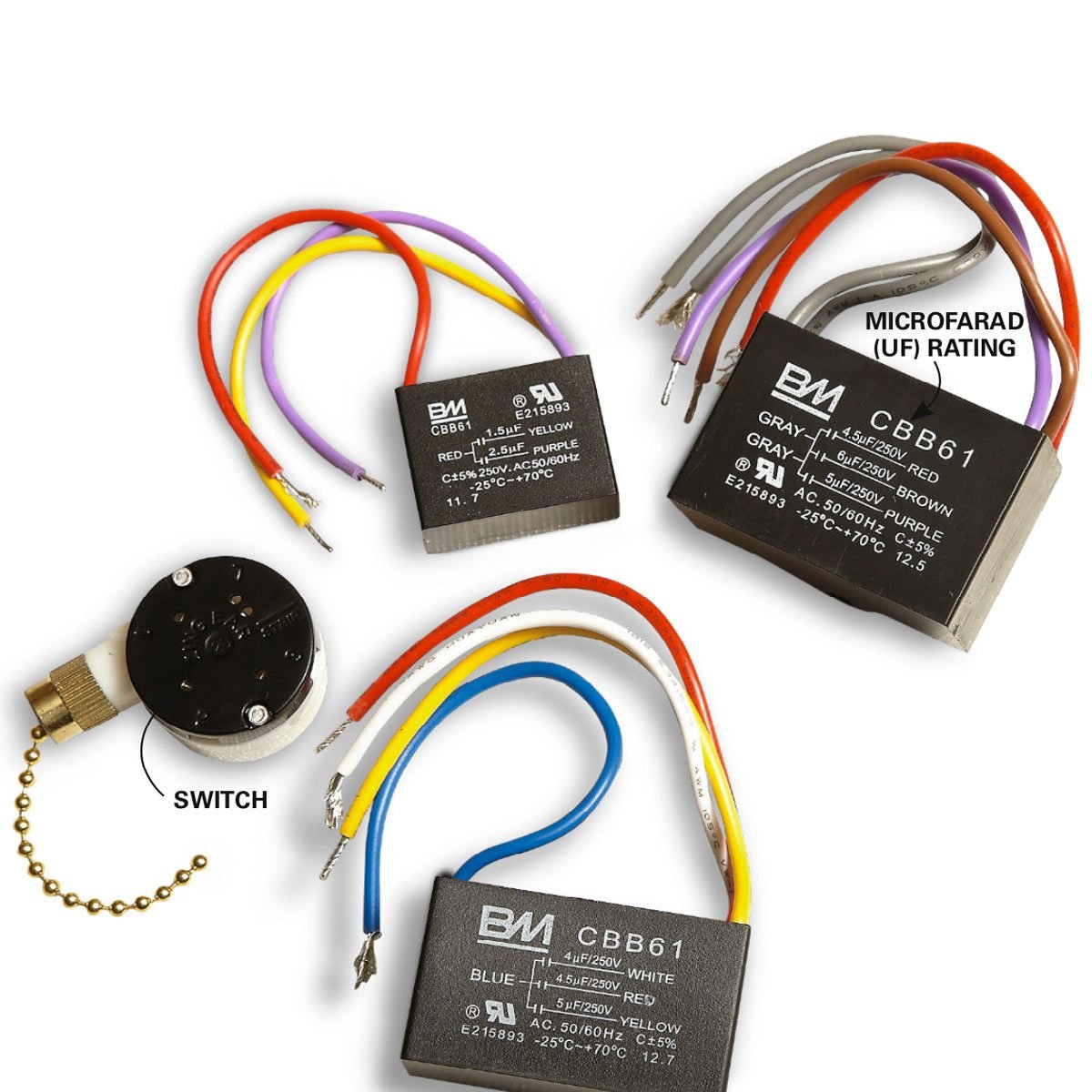 3 Wire Ceiling Fan Capacitor Diagram