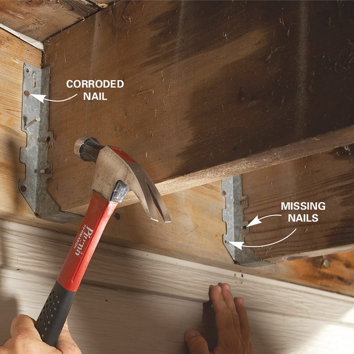 Problem 2: Missing nails in joist hangers