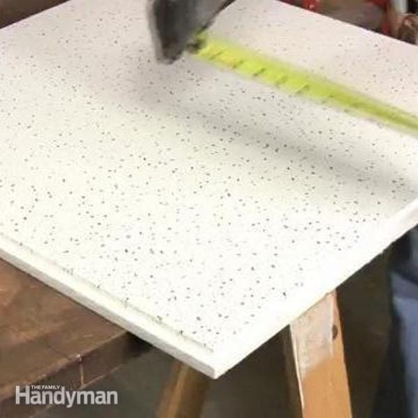 How To Cut Ceiling Tiles The Family Handyman