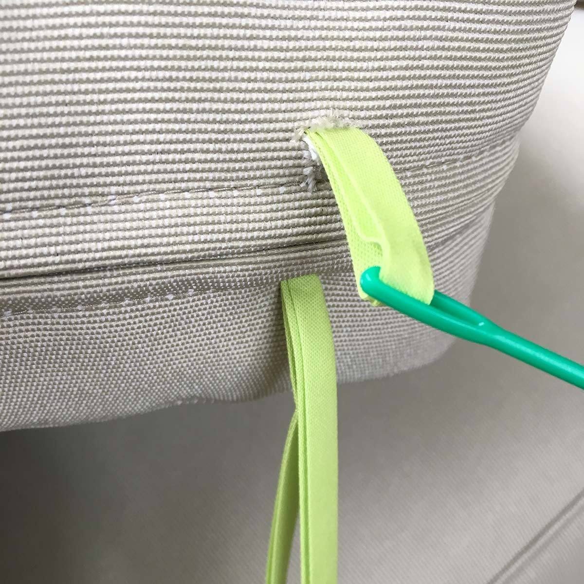 Keep Outdoor Cushions from Blowing Away with DIY Velcro Cushion Ties