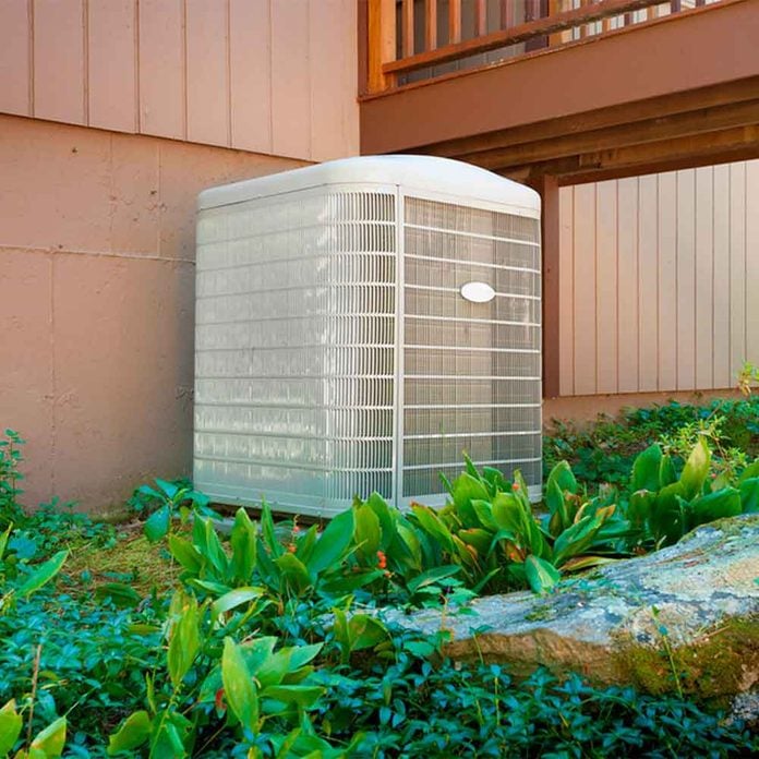 air conditioner with landscaping