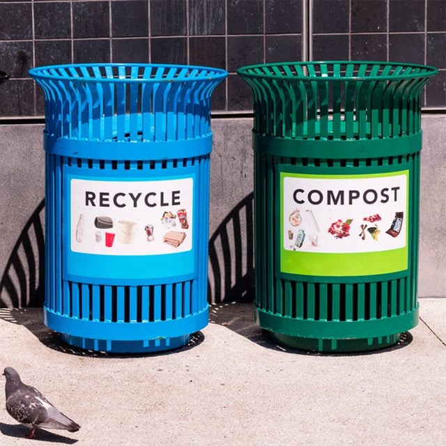 recycle and compost bin