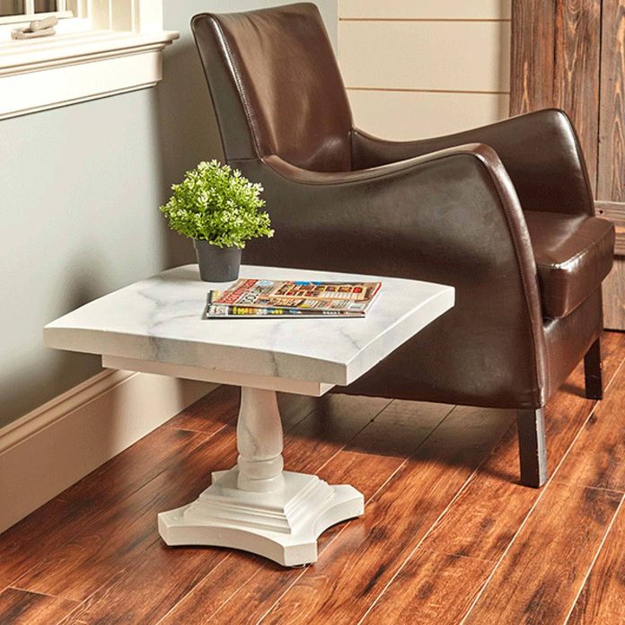 faux marble table living room leather chair
